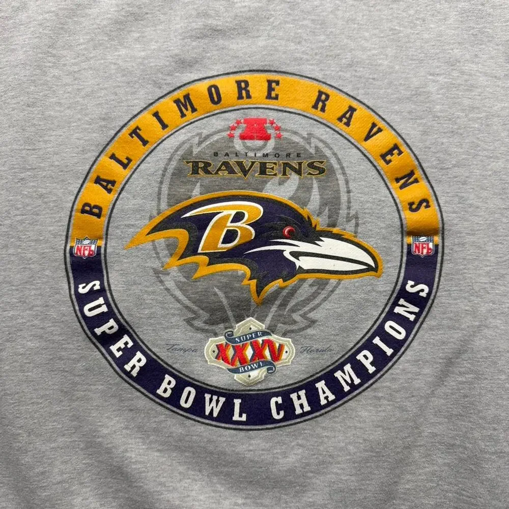 Vintage Y2K Nike Baltimore Ravens Super Bowl Champions Crewneck Sweatshirt Large